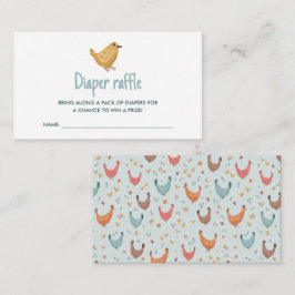 Tarjeta De Recepción Cute Farm Chicken Baby Shower Diaper Raffle