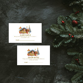 Tarjeta De Recepción Cute Farmer Market Bear Diaper Raffle Baby Shower