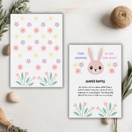 Tarjeta De Recepción Cute Floral Tiny Hopper Bunny Baby Shower