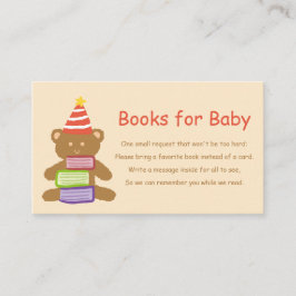 Tarjeta De Recepción Cute Frog & Bear "Bring a Book" Enclosure Card