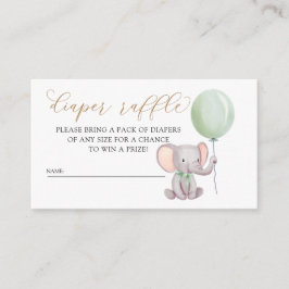 Tarjeta De Recepción Cute Género Neutral Elefante Diaper Raffle
