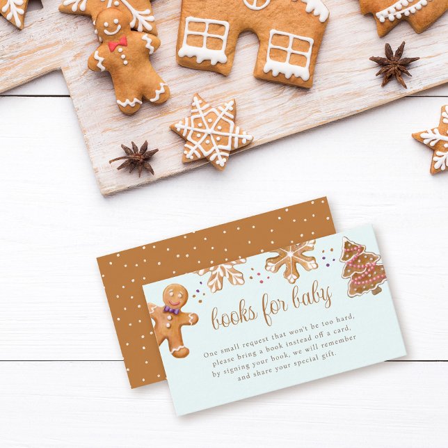 Tarjeta De Recepción Cute Gingerbread Man Baby Shower Books Para El Beb (Subido por el creador)
