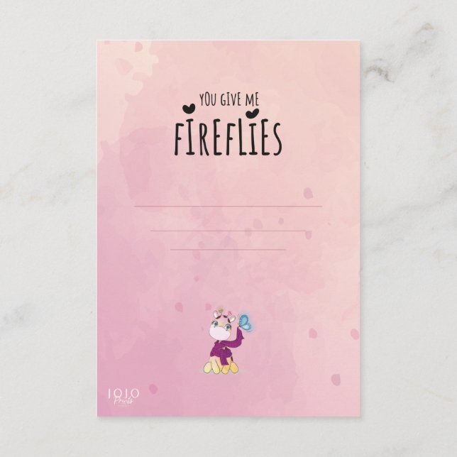 Tarjeta De Recepción Cute Giraffe (Reverso)