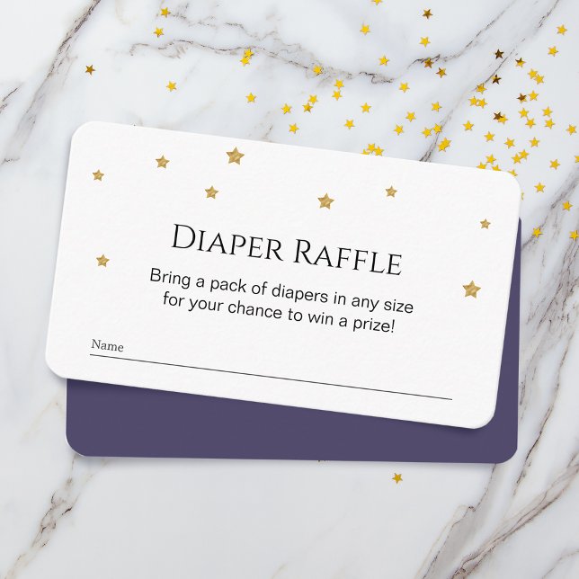Tarjeta De Recepción Cute Gold Stars Diaper Raffle (Subido por el creador)