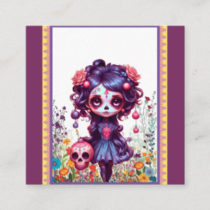 Tarjeta De Recepción Cute Gothic Garden Sugar Skull