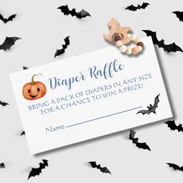 Tarjeta De Recepción Cute Halloween Baby Shower Diaper Raffle