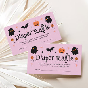 Tarjeta De Recepción Cute Halloween Baby Shower Diaper Raffle