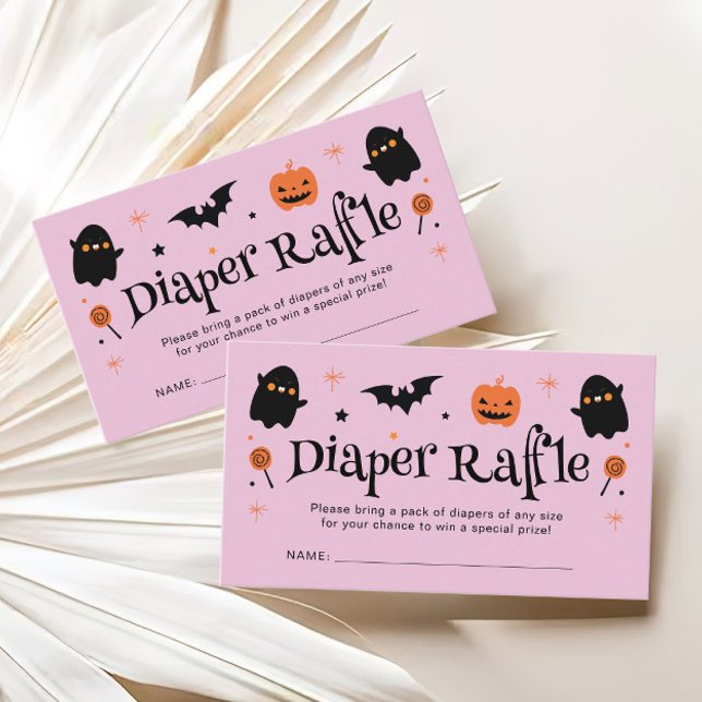 Tarjeta De Recepción Cute Halloween Baby Shower Diaper Raffle (Subido por el creador)