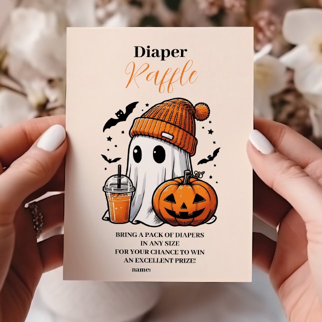 Tarjeta De Recepción Cute Halloween Baby Shower Raffle Diapper (Subido por el creador)