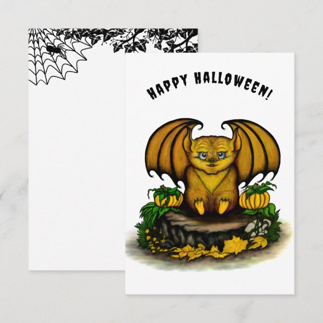 Tarjeta De Recepción Cute Halloween Bat (Anverso / Reverso)