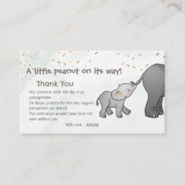 Tarjeta De Recepción Cute Hand Drawn Elephant Little Peanut Thank You