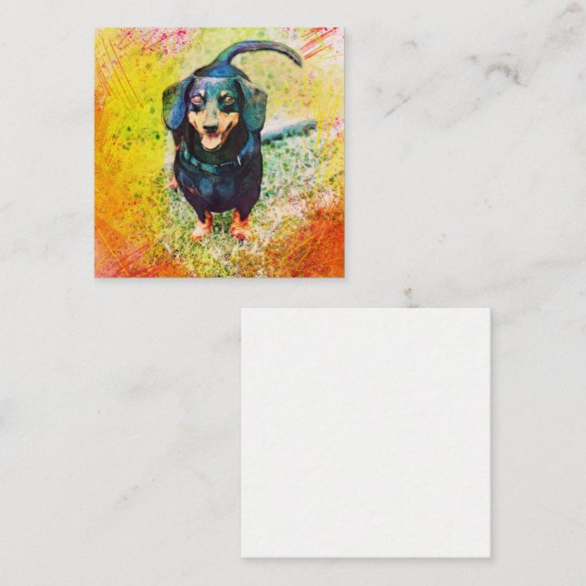 Tarjeta De Recepción Cute Happy Dachshund Dog Head Face (Anverso / Reverso)