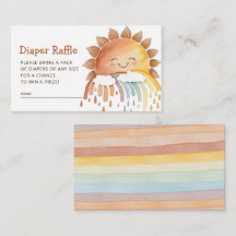 Cute Happy Sunshine Diaper Raffle Baby Shower
