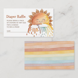 Tarjeta De Recepción Cute Happy Sunshine Diaper Raffle Baby Shower