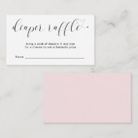 Cute Heart Pink Diaper Raffle Chica Baby Shower