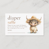 Cute Highland Cow Diaper Raffle Baby Shower