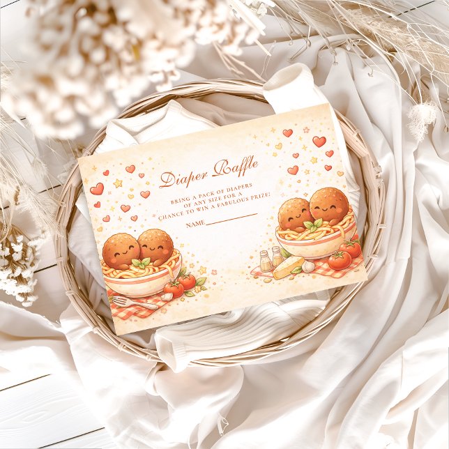 Tarjeta De Recepción Cute Illustrated Little Meatball Diapper Raffle (Subido por el creador)