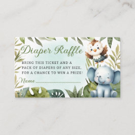 Tarjeta De Recepción Cute Jungla Tropical Safari Animales Diaper Raffle