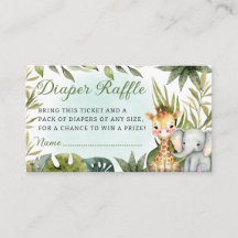 Cute Jungla Tropical Safari Animales Diaper Raffle
