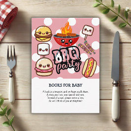 Tarjeta De Recepción Cute Kawaii BBQ Fiesta Baby Shower
