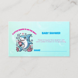 Tarjeta De Recepción Cute Kawaii Boba Shark Baby Shower