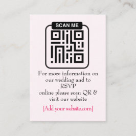 Tarjeta De Recepción Cute Kawaii Cherry Couple Pink & Red Wedding 