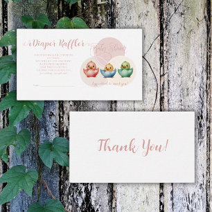 Tarjeta De Recepción Cute Kawaii Egg Birds Pastel de Baby Shower de col