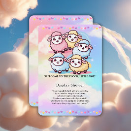 Tarjeta De Recepción Cute Kawaii Little Lamb Baby Shower