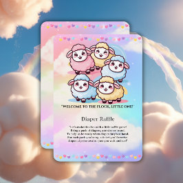 Tarjeta De Recepción Cute Kawaii Little Lamb Baby Shower