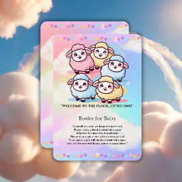 Tarjeta De Recepción Cute Kawaii Little Lamb Baby Shower