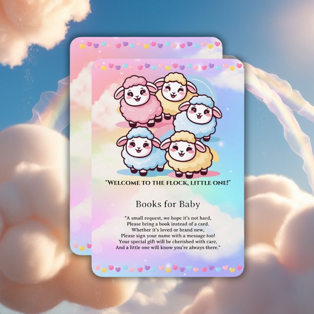 Tarjeta De Recepción Cute Kawaii Little Lamb Baby Shower (Subido por el creador)