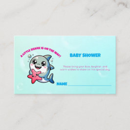 Tarjeta De Recepción Cute Kawaii Shark Baby Shower