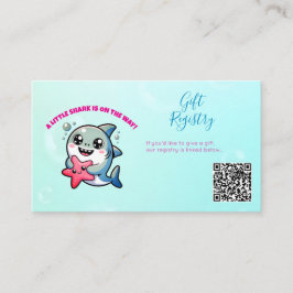 Tarjeta De Recepción Cute Kawaii Shark Baby Shower Código QR
