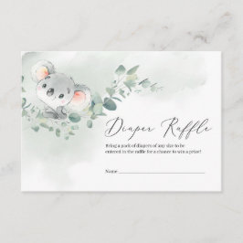 Tarjeta De Recepción Cute koala hojas de eucalipto verde