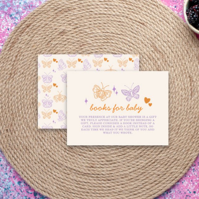 Tarjeta De Recepción Cute Lavender y Naranja Mariposa Baby Shower (Subido por el creador)