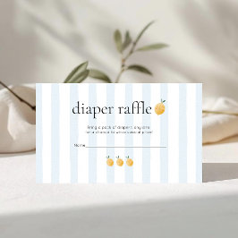 Tarjeta De Recepción Cute Lemon Citrus Baby Shower Diaper Raffle
