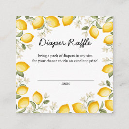 Tarjeta De Recepción Cute Lemon Citrus Fruit Summer Diaper Raffle