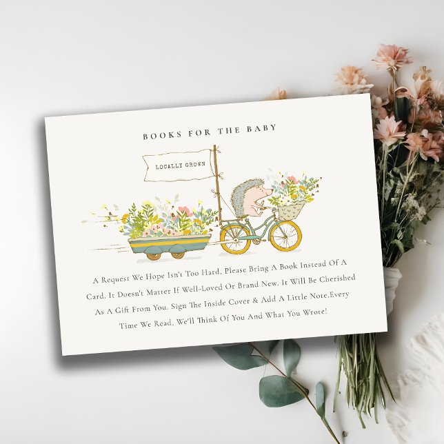 Tarjeta De Recepción Cute Libros De Hedgehog Locales Para Baby Shower (Subido por el creador)