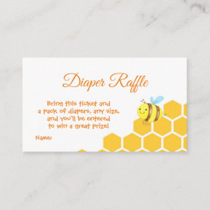 Tarjeta De Recepción Cute Little Bee Baby Shower Diaper Raffle