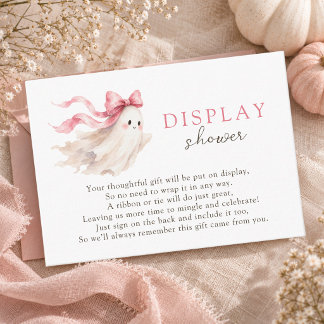 Tarjeta De Recepción Cute Little Boo Lazo Rosa Sin Envoltura Display Du
