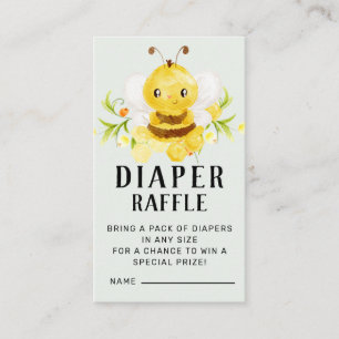 Tarjeta De Recepción Cute Little Honey Bee Diaper Raffle