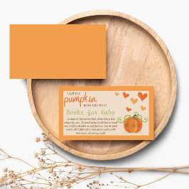 Tarjeta De Recepción Cute Little Pumpkin Baby Shower Book Request