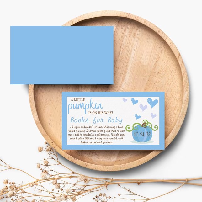 Tarjeta De Recepción Cute Little Pumpkin Baby Shower Book Request (Subido por el creador)