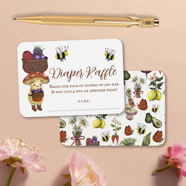 Tarjeta De Recepción Cute Little Sprout Baby Shower Diaper Raffle (Subido por el creador)