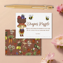 Tarjeta De Recepción Cute Little Sprout Baby Shower Diaper Raffle