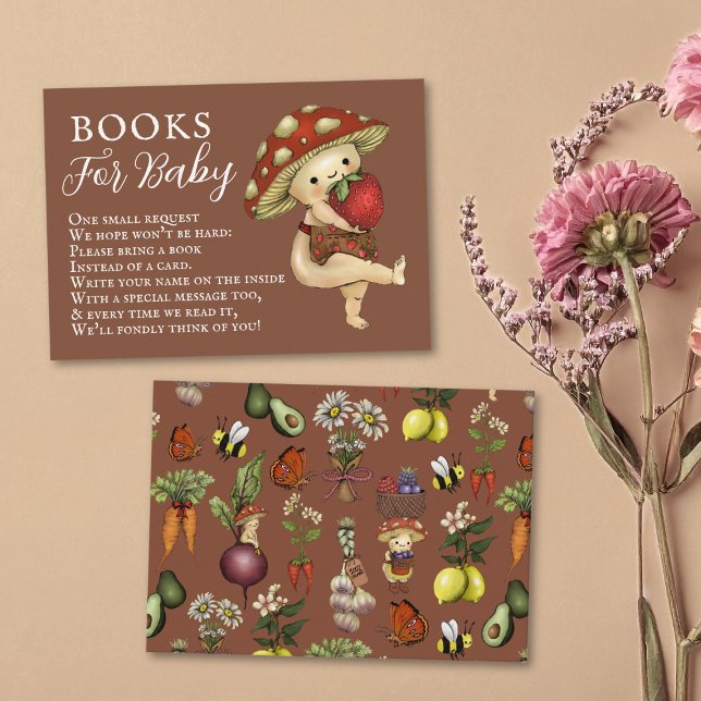 Tarjeta De Recepción Cute Little Sprout Books for Baby Shower Request (Subido por el creador)