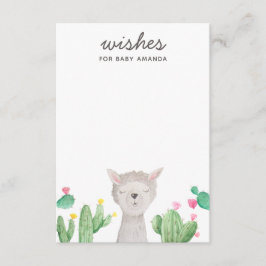 Tarjeta De Recepción Cute Llama Baby Shower Wishes | Alpaca Activity