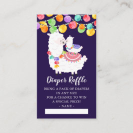 Tarjeta De Recepción Cute Llama Mama Baby Shower Diaper Raffle Ticket