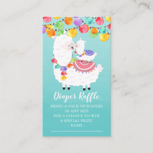 Tarjeta De Recepción Cute Llama Mama Baby Shower Diaper Raffle Ticket
