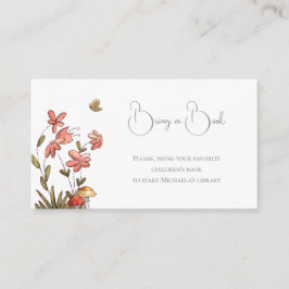 Tarjeta De Recepción Cute mariposa Baby Shower trae un libro